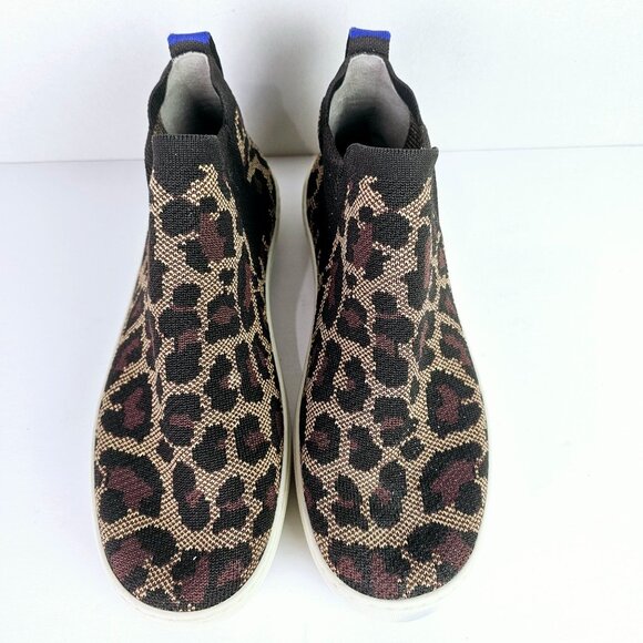 Rothy's Wildcat Leopard Animal Print Chelsea Sneaker Trainers, Sz 9 - Picture 8 of 11